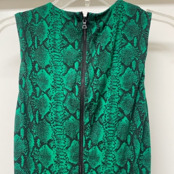 Alice + Olivia Delora Dress Green Snake Print EUC - Picture 8 of 8
